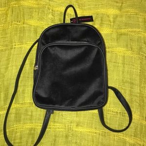 Black Velvet Mini Backpack